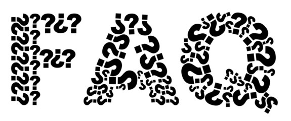 FAQ Filled With Question Mark Black