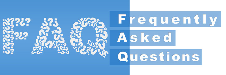 FAQ Filled With Question Mark Blue Stripe
