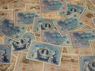 alte antike deutsche banknoten, geldscheine