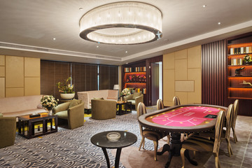 Modern Room for recreation, with poker table