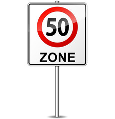 Vector speed limit zone sign