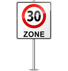 Vector speed limit zone sign
