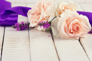 Postcard with elegant  flowers