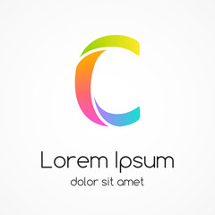 Naklejka premium Logo letter C company vector design template.