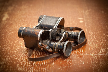 Victory Day on May 9. Military binoculars, vintage style