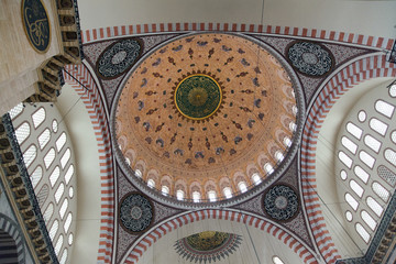 Naklejka premium Beautiful ceiling of Mosque in Istanbul