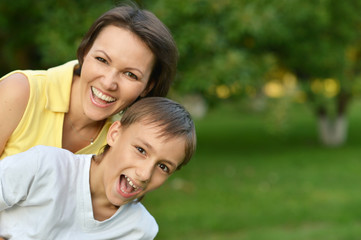 Obraz premium Son with his mom