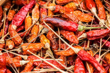 Close up red chilli peppers
