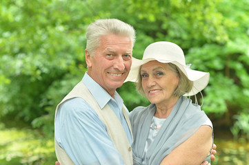 Senior couple in summer park
