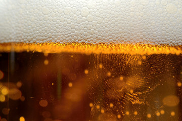 dewy beer in a glass