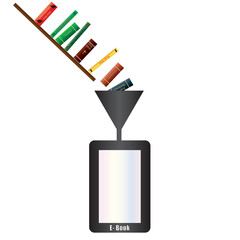 An Electronic Book being filled with books