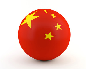 Chinese flag on 3D sphere