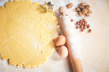 The dough for baking Christmas