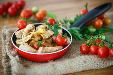 fillet roasted turkey slices with vegetables