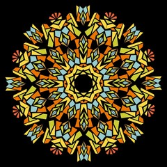 Kaleidoscope star composed of colorful shards