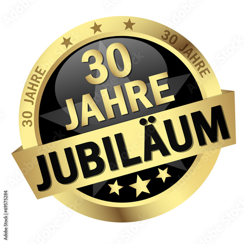 "Button mit Banner " 30 JAHRE JUBILÄUM "" Stockfotos und lizenzfreie