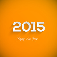 Happy new year 2015 creative greeting card design. Typographical