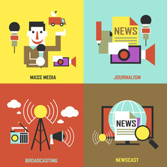 flat design for the news industry concepts