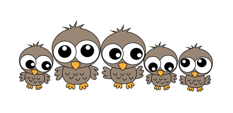 a sweet owl family