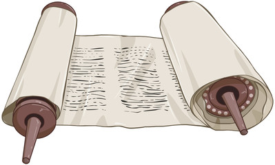Traditional Jewish Torah Scroll With Text - 69577018