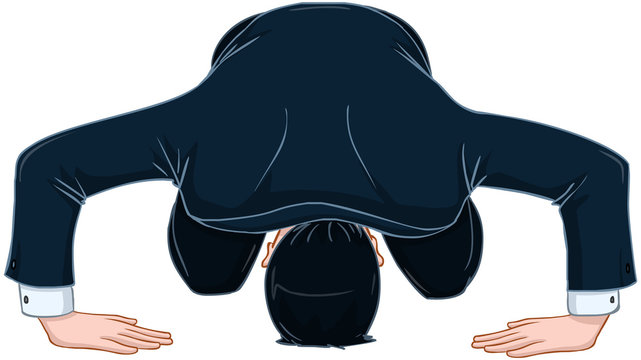 Man In Suit Bows And Apologises