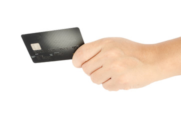 Woman's hand with credit card