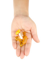 Vitamin in woman's hand