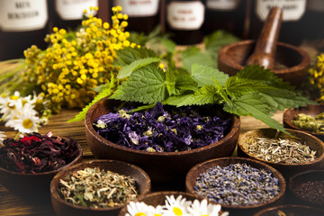 Alternative medicine, dried herbs 