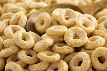 corn flakes rings as background