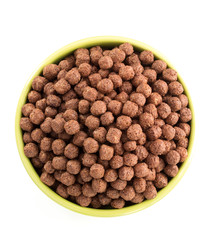 cereal chocolate balls on white