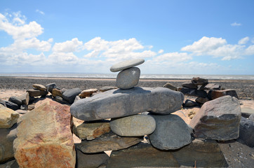 Stein Stapel Meer Balance