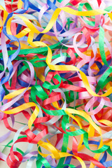 Colorful decorative gift ribbons as background