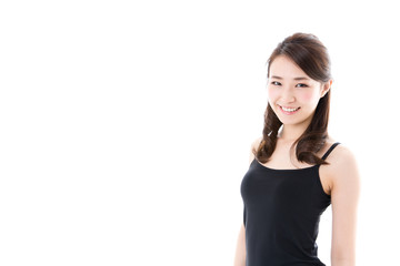 Fototapeta premium beautiful asian woman on white background