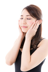 Fototapeta premium beautiful asian woman on white background