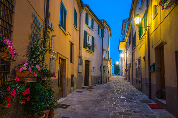 Fototapeta na wymiar Evening streets of San Marino