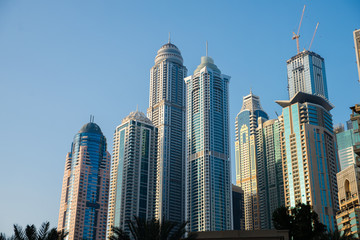 Fototapeta na wymiar Modern skyscrapers in Dubai Marina