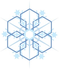 Digitally generated blue snow flake