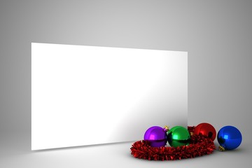 Poster with colourful christmas decorations