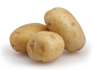 Potatoes isolated on white background with clipping path