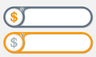 vector buttons with screw and dollar symbol