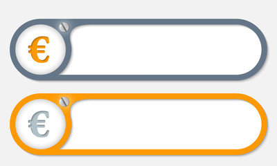 vector buttons with screw and euro symbol