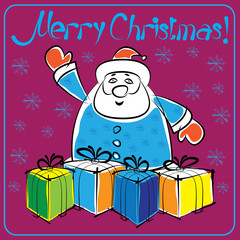 christmas card with multicolored