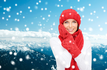 smiling young woman in winter clothes