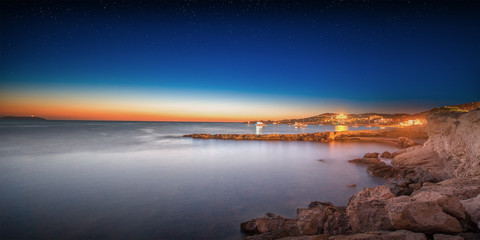 Naklejka na ściany i meble Ibiza island night view