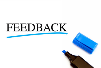 Feedback text on white background