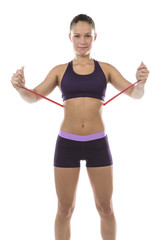 Fit muscular woman with a toned body