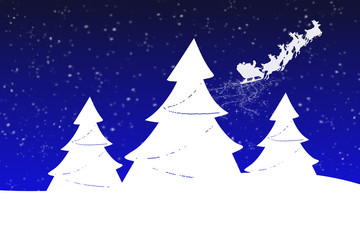 Obraz premium Weihnachtsbäume im Schnee