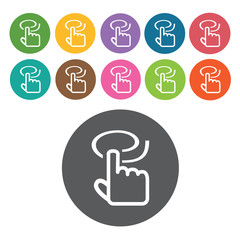 touchpad circle icons set. Round colourful 12 buttons. Vector il