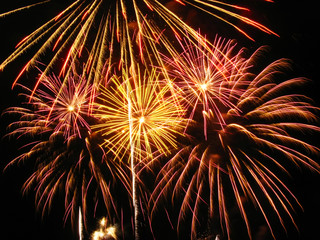 Colorful and vibrant fireworks