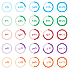 Illustrated set of loading status icons